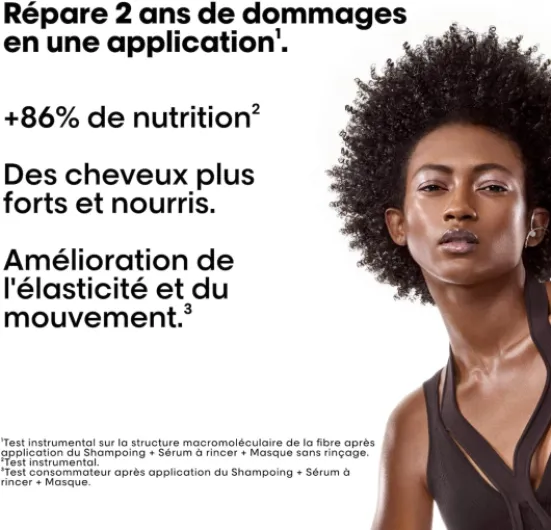 L'OREAL PROFESSIONNEL - Absolut Repair Molecular - Réparation Cheveux Très Abîmés - Sans Sulfate - Répare 2 Ans de Dommages en 1 Application - +86% de Nutrition Shampoing + Sérum + Masque