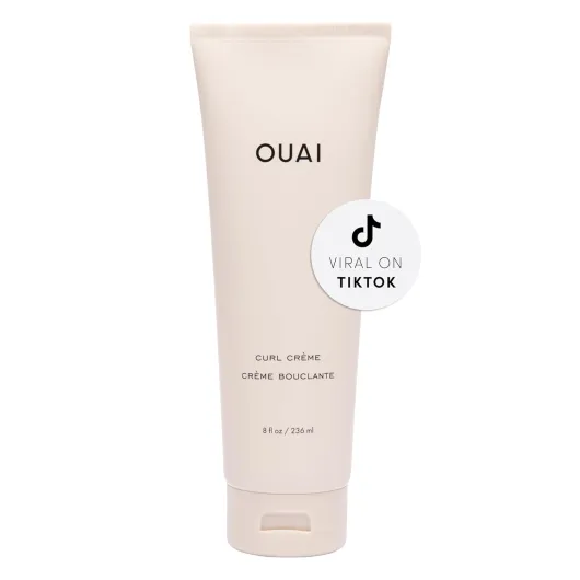 OUAI Curl Cream - Curl Defining Cream for Hydrated, Shiny Curls - Babassu and Coconut Oil, Linseed and Chia Seed Oil - Paraben, Phthalate, Sulfate and Silicone Free Curly Hair Products (8 Oz) 8 Ounce (Pack of 1) Multicoloured