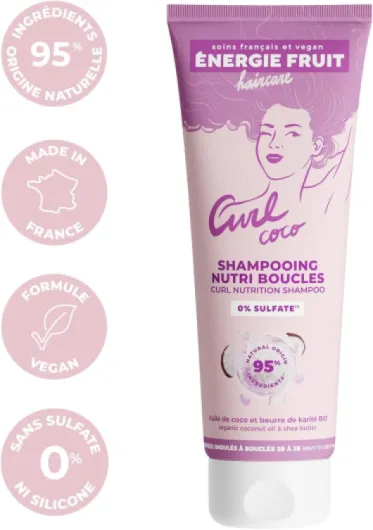 Shampoing sans Sulfate - Coco & Beurre de Karité BIO - Cheveux Bouclés Frisés - Vegan - 250 ml
