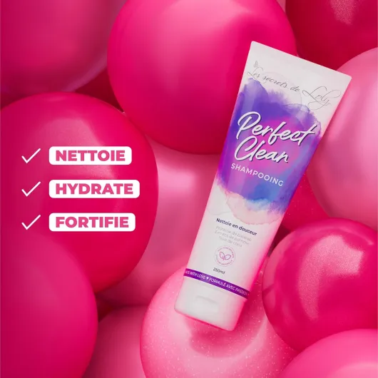 Perfect Clean – Shampooing sans sulfate Hydratant & fortifiant – Cheveux ondulés, bouclés, frisés et crépus – 96% ingrédients d'origine naturelle – 250 ml