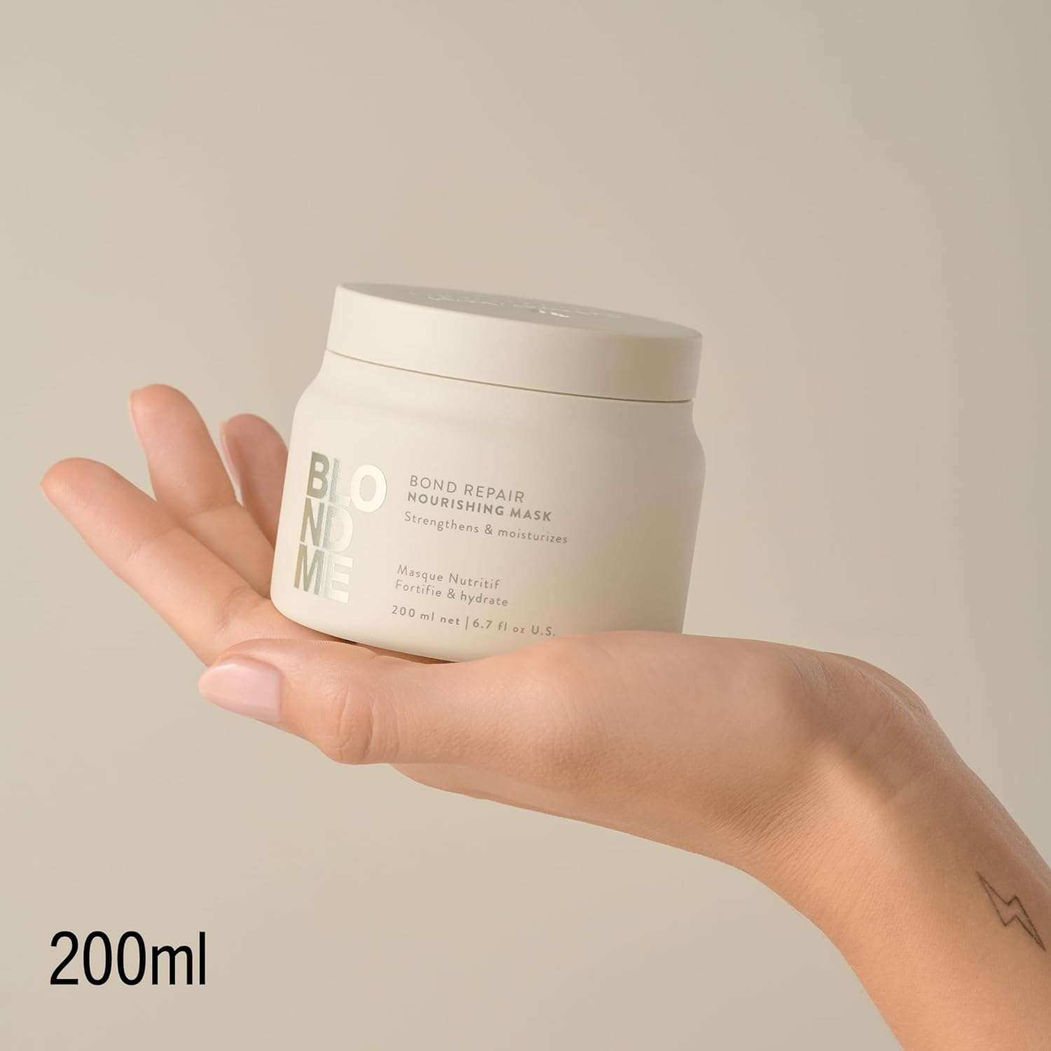 Schwarzkopf Professional BLONDME Bond Repair Nourishing Mask Masque Capillaire Réparateur Profondément Nourrissant Lisser Les Cheveux Poreux Hydratant Et Adoucissant 200 ml