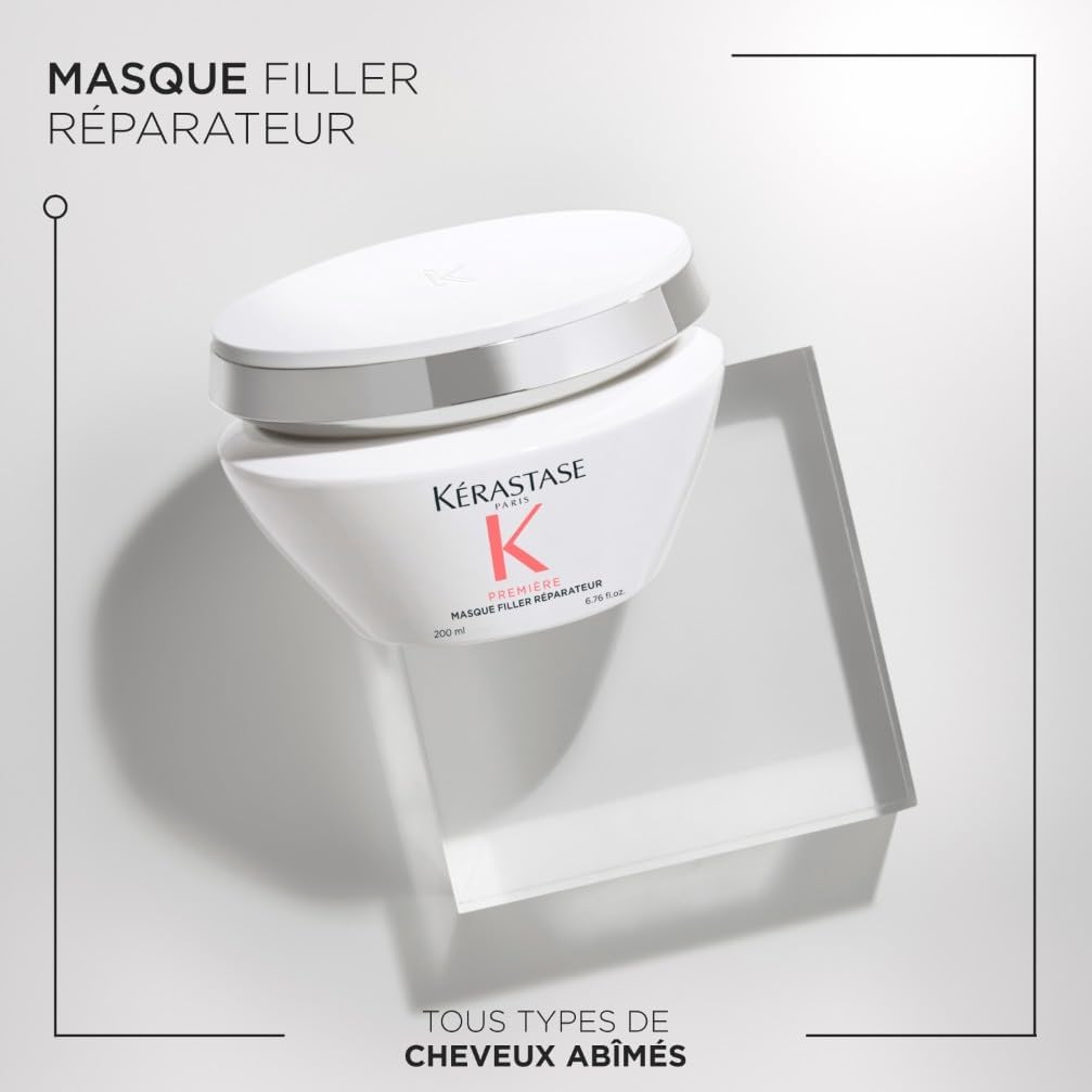 KERASTASE Première - Masque Capillaire Filler Réparateur - Soin Réparateur Anti-Casse - 98% de Casse en Moins - +86% d'Hydratation - Sans Parabène - Cheveux Abîmés - 200 ml Format 200ml