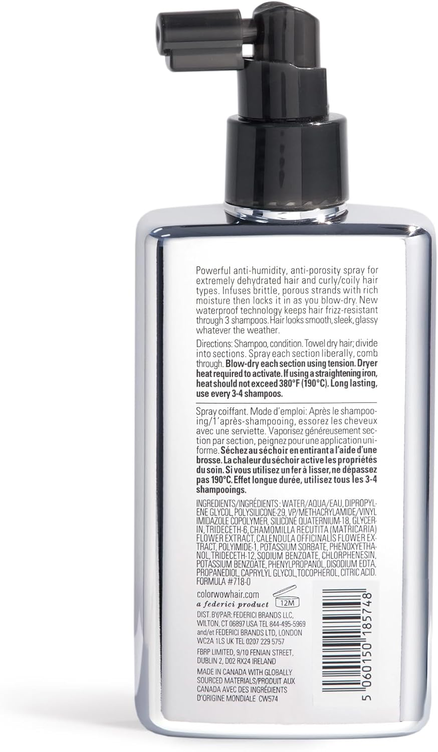 COLOR WOW - Spray Cheveux Anti-Frisottis Ultra-Hydratant Pour Cheveux Bouclés & Frisés - Lissage & Brillance Longue Durée - Soin Sans Rinçage Dream Coat Extra Strength - 200 ml