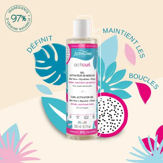 Gel Activateur De Boucles Acticurl - Tous Type De Boucles - Définit Et Maintient Les Boucles - 97% D'Ingrédients Naturels - Made In France - 260ml Unique