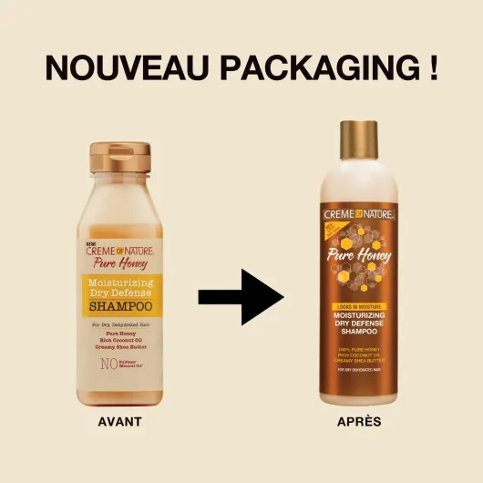 Pure Honey - Après-Shampoing Nourrissant à base d'Huile de Coco, Beurre de Karité et Miel - Soin des Cheveux Bouclés Frisés Crépus - Sans Sulfates - Flacon de 355ml APRES SHAMPOING NOURRISSANT